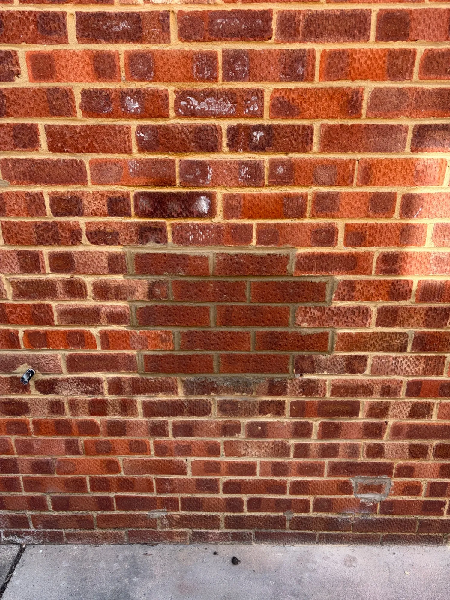 Brickwork made good on the outside wall as part of the boiler replacement in Darlington